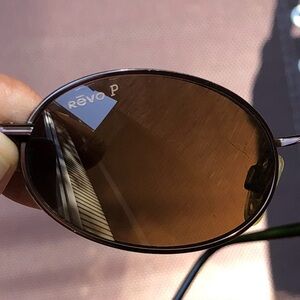 Vintage REVO 3018 Polarized Sleek Brown Oval Flex Hinge Unisex Sunglasses
